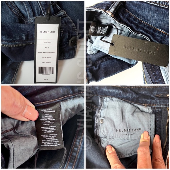 Helmut Lang Women’s SZ 24 High-Rise Slim Jeans in Dark Blue/Indigo Stretch Denim - Picture 13 of 14